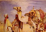 John Frederick Lewis The Greeting in the Desert, Egypt painting